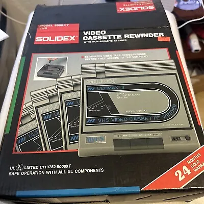 Vintage 1986 Solidex Video VHS Cassette Tape Rewinder With Sensor Protection • $67.99