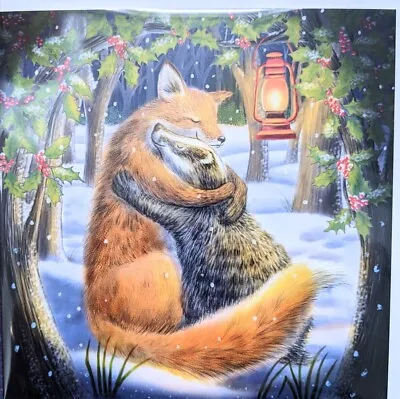 Wendy Andrew Pagan Yule Christmas Hare Fox Badger Card Wife Mother Mum Nan Owl • £2.89