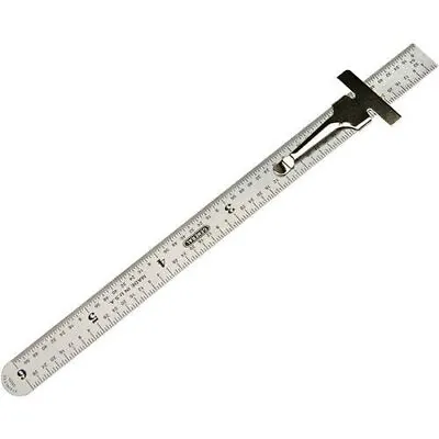 General Tools 300/1 6  Stainless Steel Pocket Ruler W/ Depth Gauge - New! • $3