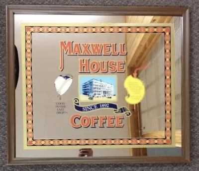 Maxwell House Coffee Wall Mirror Advertising Sign 30 X26  Morning Joe MCM Atomic • $195