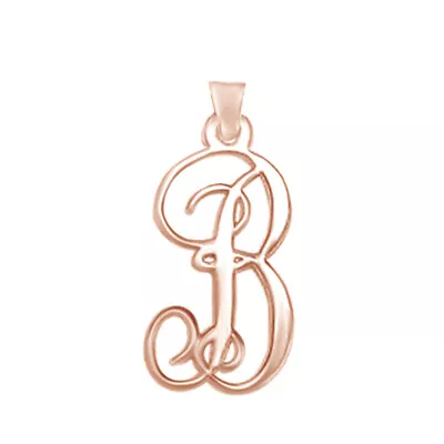 INITIAL LETTER  B  NECKLACE 18K ROSE GOLD Plated STERLING SILVER 925 • $577.46