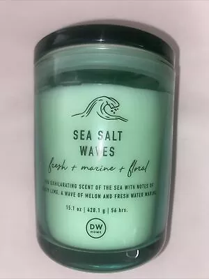 DW Home Sea Salt Wave Candle 15.1 Oz 56 HR Multi Wick Ricky Scented Glass Jar • £20