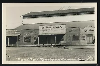 WA Ellensburg RPPC 1940's ROBBERS ROOST At ELLENSBURG RODEO GROUNDS Ellis 6939 • $14.39
