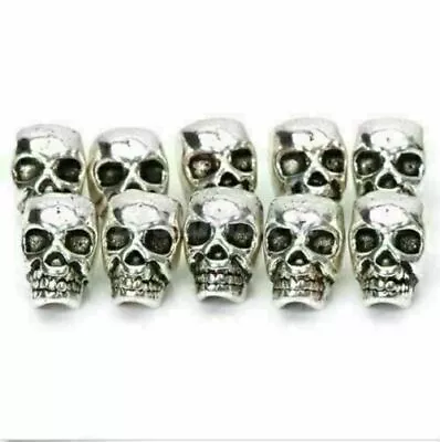 10 Tibet Silver Antique Steampunk Skull Spacer Bead DIY JEWELRY CRAFT FINGDINGS • $2.33
