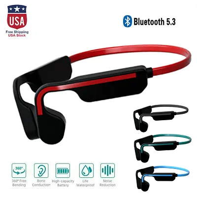 $18.49 • Buy Bone Conduction Headphones Bluetooth 5.3 Wireless Earbuds Outdoor Sport Headset