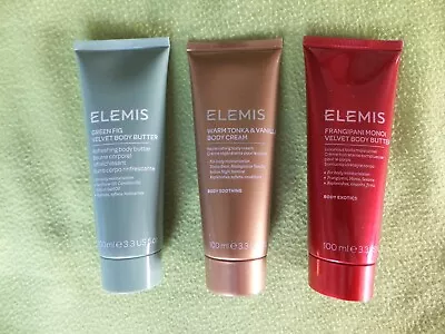 3x 100ml Elemis Velvet Body Butter Cream Green Fig & Frangipani & Tonka FREE P&P • £11.99