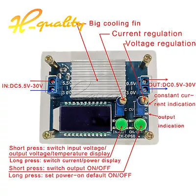 Fanless Version/Fan Version High-power Adjustable Buck-Boost Power Supply Module • £8.30