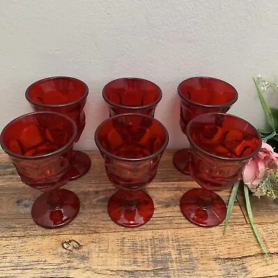 Vintage Ruby Red Noritake Glass - Perspective Wine/ Water - 6 Goblets • $64.97