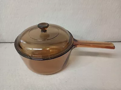 Vision Corning Ware USA 1.5 Liter Amber Sauce Pan Pot With Lid  • $19.98