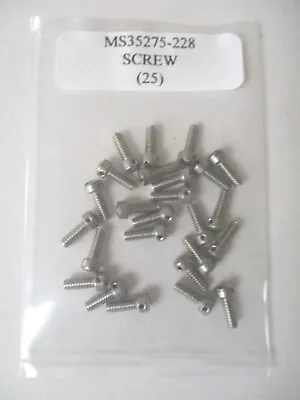MS35275-228 Fillister Screw 6-32 X 3/8  Slotted Drilled Head Stainless-Lot Of 25 • $3.99