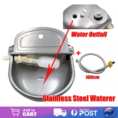 4L Auto Stainless Float Valve Water Trough Bowl Waterer Drinking Horse Sheep Dog • $28.50