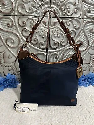 Authentic DOONEY  And BOURKE Large Erica Nylon Shoulder Bag Navy GUC! • $59.99