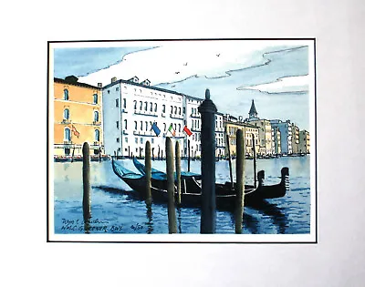 Venice Gondolas Italy Signed/numbered  8  X 10  Watercolor Print Landscape • $35