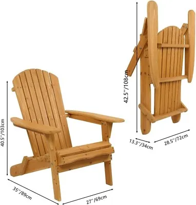 $221.97 • Buy Adirondack Chairs Patio Outdoor Folding Lounge Armchair Furniture For Beach