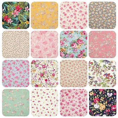 £3.50 • Buy FLORAL COTTON FABRIC Rose & Hubble Vintage Roses Ditsy Flower POPLIN MATERIAL