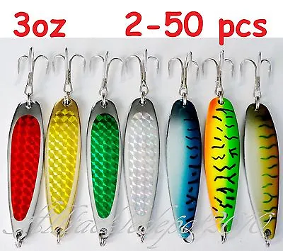 2 To 50 Pieces Casting 3oz Crocodile Spoons Fishing Lures-Choose Color And Qty • $6.99