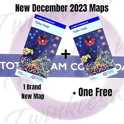 London Underground Tube Map - NEW December 2023 - 1 Map + 1 Free Map TFL Current • £1.85