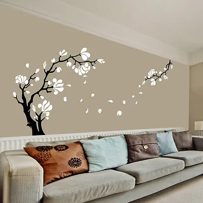 £7.99 • Buy Magnolia Flower & Tree Wall Art Stickers / Wall Decals