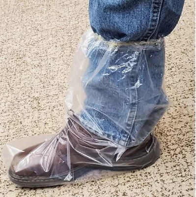 100 (50 Pairs) Polyethylene Waterproof Clear Boot Covers XL • $11.95