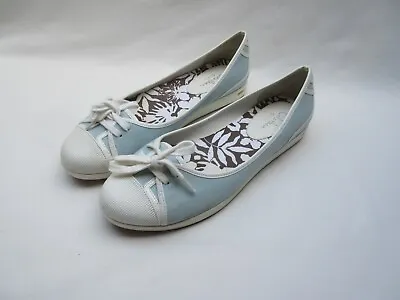 Pre Loved Cole Hann Pale Blue Ladies Ballet Pumps Flat Shoes USA 8.5 B • £54.95