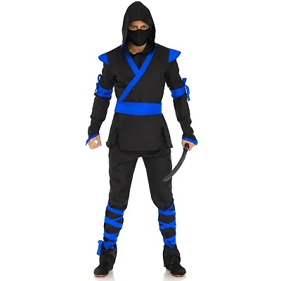 Mens Black & Blue Ninja Halloween Costume Size XLARGE • $54.88