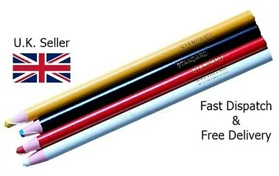 £3.99 • Buy 4 Wax China Marker Pencils Artist Top Quality Blue  Yellow Red & White