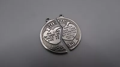 Vintage Sterling Silver Chapel MIZPAH COIN Promise Pendant 2.5cm • $31.04