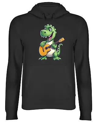 £17.99 • Buy Dinosaur T-Rex Playing Guitar Hoodie Mens Womens Guitarist Top Gift