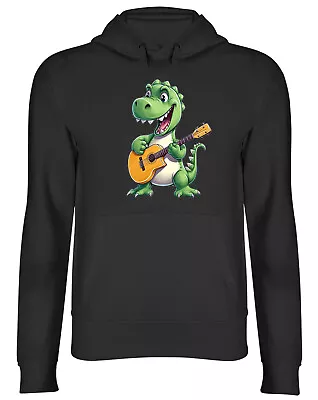 £17.99 • Buy Dinosaur T-Rex Playing Guitar Hoodie Mens Womens Guitarist Top Gift