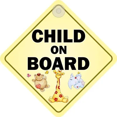 Child On Board Car Window Child Safety Sign With Suction Cup • £3.99