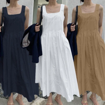 $26.55 • Buy AU STOCK ZANZEA Womens Casual Plain A Line Swing Sundress Party Club Maxi Dress