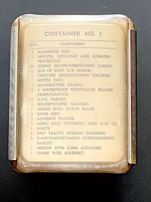 Original Us Military Vietnam Seek 1 Container 1 Survival Kit Usn/usmc Sv-1 Sv-2 • $99