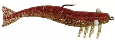 DOA FSH3-3P-408 Shrimp Lure 3  1/4 Oz Red/Gold Glitter 3 Per Pack • $13.05