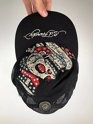 Don Ed Hardy Christian Audigier Men's Trucker Hat Cap Black One Size • $20.99
