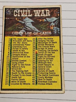 A & BC Gum Civil War News Check List Card • £9.99