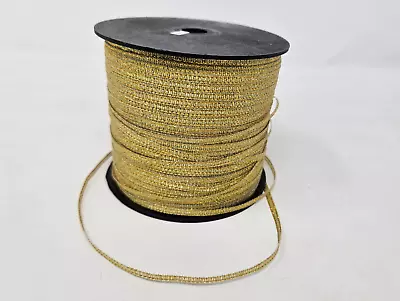 Metallic Gold 3mm 1/8  Double Face Double Sided Craft Ribbon 500 YDS Bulk Spool • $22.99