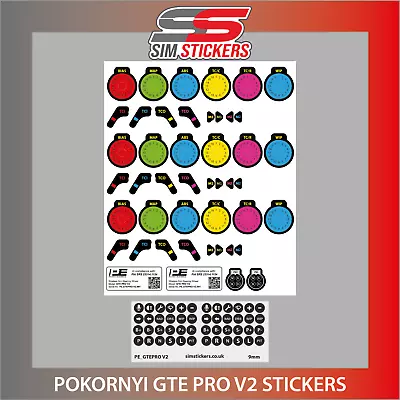 Pokornyi Engineering GTE Pro V2 Wheel Stickers For Car Simulator Set Of 2 • £16