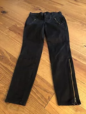 J Brand Agnes Black Twill Mid Rise Zipper Skinny Ankle Jeans Pants Size 26 • $24