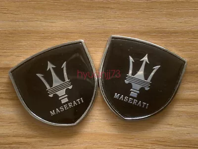 2pc For Maserati VIP Black Metal Side Rear Car Sticker Fender Emblem Badge 3D • $16.55