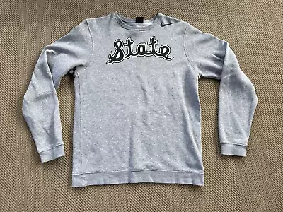 Michigan State Spartans Sweatshirt Mens Med Gray Nike Crew Neck Sweater MSU • $17.99