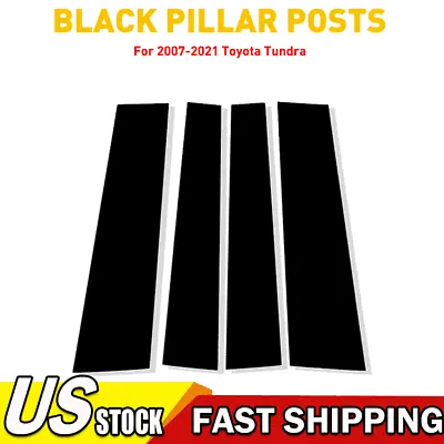 $14.99 • Buy 4Pcs Car Door Window Column BC Pillar Post Trim Sticker For Toyota Tundra 07-21