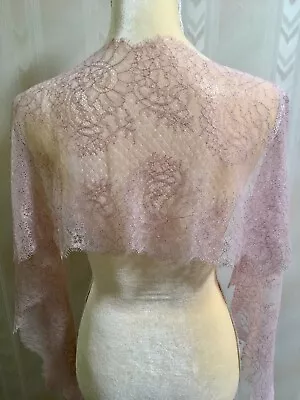 Light Violet Eyelash French Lace Trim/Sewing/Crafts/Bridal/11.5  Wide/59  Long • $9.15
