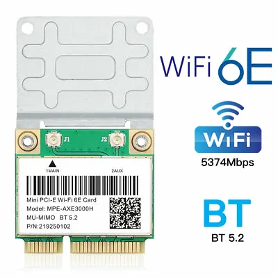 WiFi 6E Wifi Card Mini PCI-E Network Adapter 802.11AX AX210 WiFi Bluetooth 5.2 • $19.54