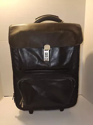 615NX Lodis Leather Rolling Laptop Case On Wheels W/Lock Mobile Office 20x14x8  • $29.99