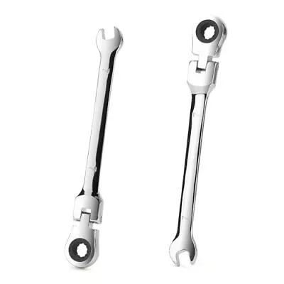 2 PCS 7mm Flex Head Ratchet Wrench 72 Teeth Steel Metric Ratcheting Wrench Sp... • $14.61
