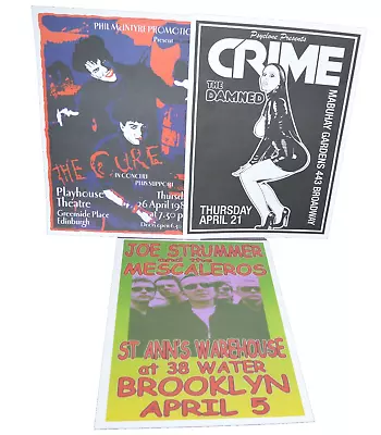 3 X A3 Cure Damned Joe Strummer Music Posters Tour Concert Posters Band Posters • £9.89