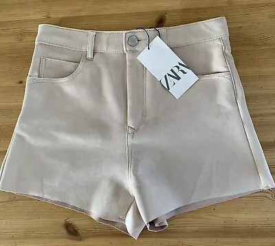 $18.24 • Buy Zara Pleather Vegan Leather Shorts Size 8 Casual Imitation New Faux