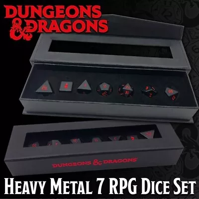 Dungeons & Dragons Heavy Metal Black Red RPG 7 Dice Set Ultra Pro • $43