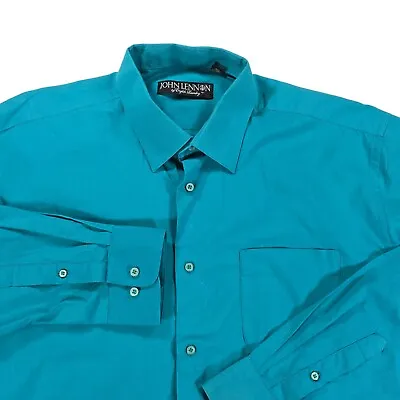 John Lennon By English Laundry Button Shirt Mens L Blue Casual Long Sleeve • $22.95