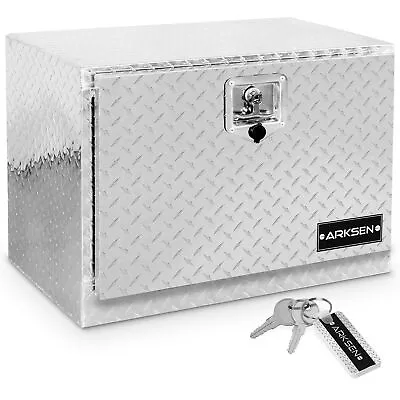 24  Aluminum Diamond Plate Tool Box Truck ATV Trailer Storage Lock W/Key Silver • $134.96